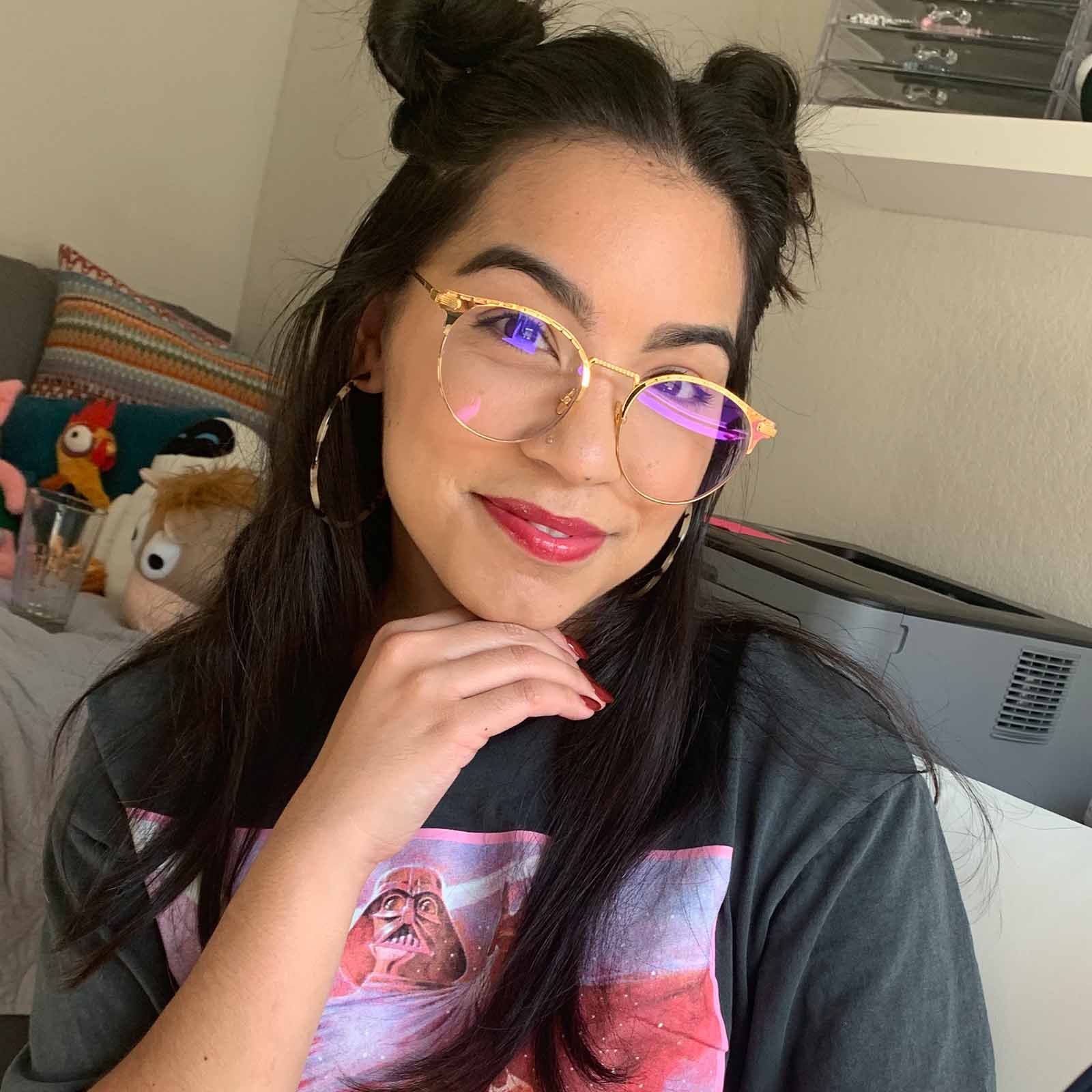 customer content - livfantasmically wearing C3PO protcol gold with prescription lense glasses
