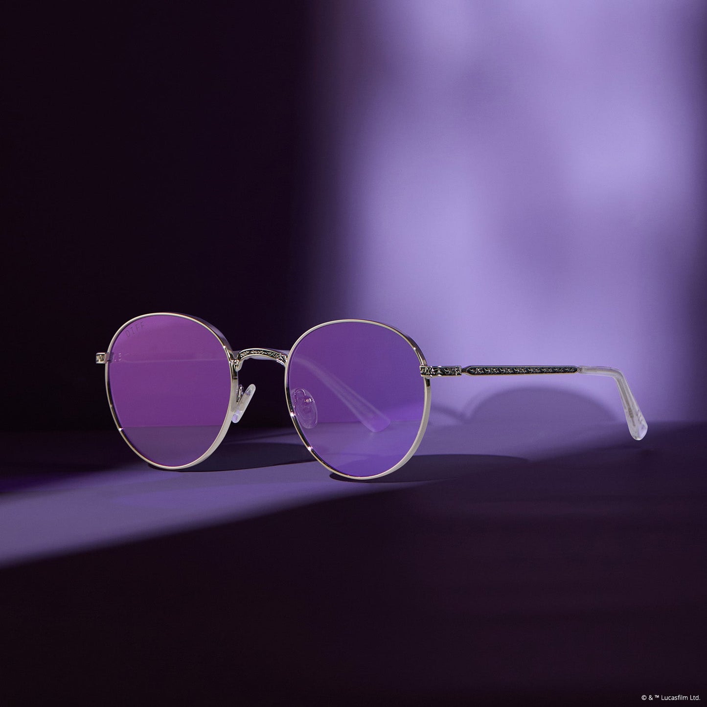 lifestyle - star wars x diff eyewear mace windu glasses with space oxidized steel frame