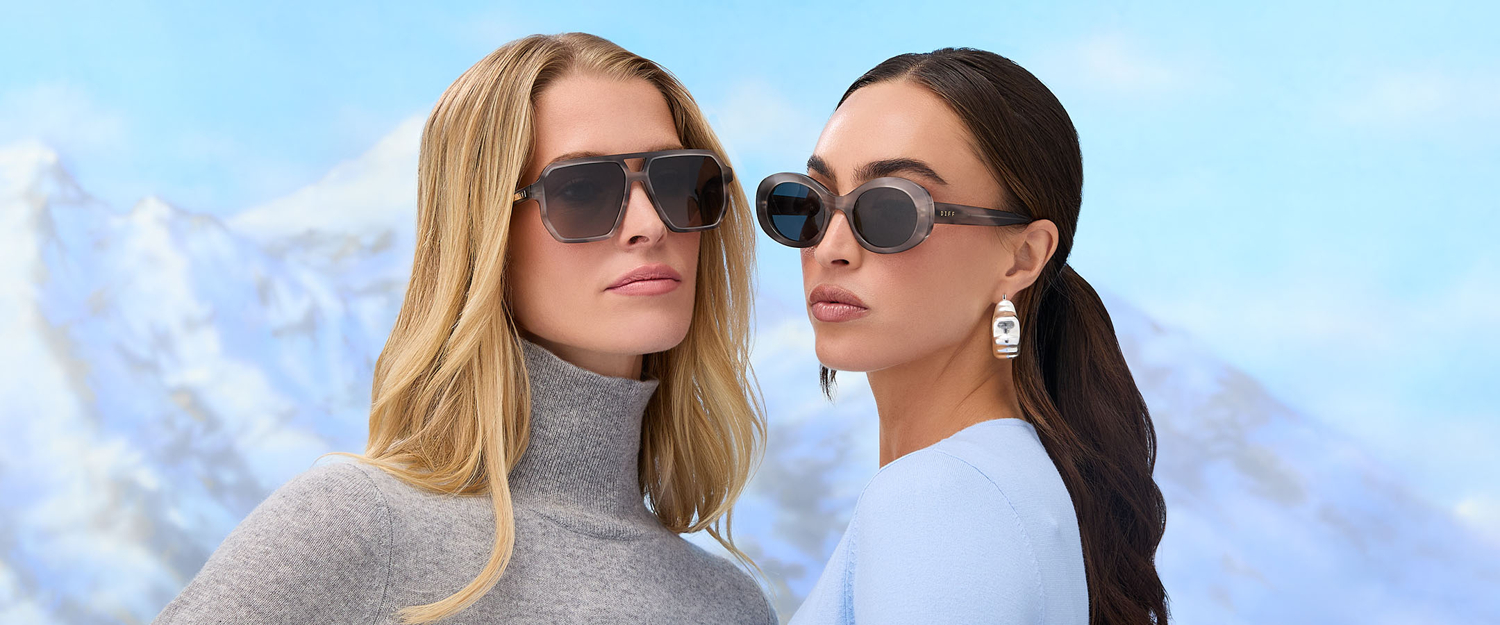 DIFF Eyewear featuring the Cameron and Lainey in Marble Smoke acetate frames 