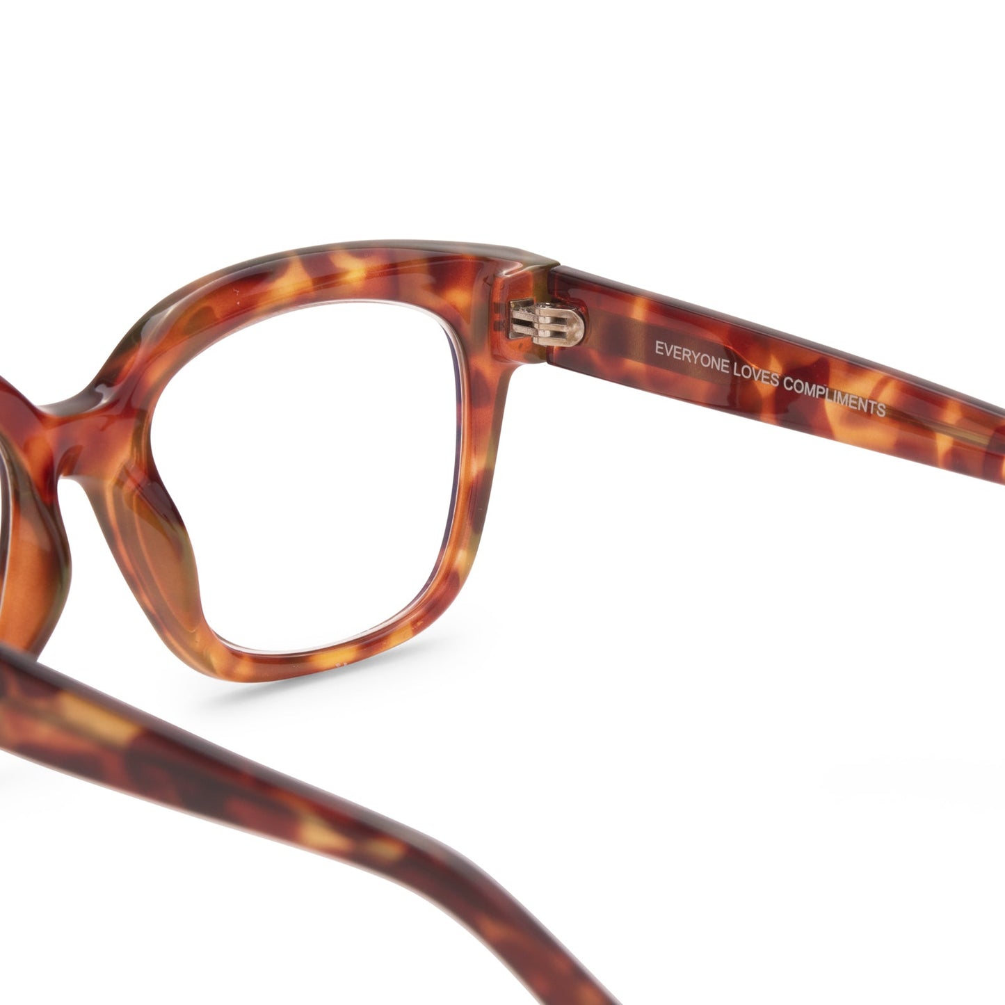 AVA - AMBER TORTOISE + BLUE LIGHT READERS detail back