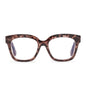 AVA - BEIGE TORTOISE + BLUE LIGHT READERS front