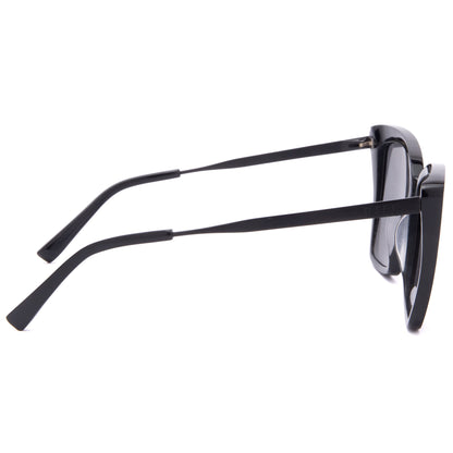 diff eyewear becky ii black frame dark smoke polarized sunglasses side view