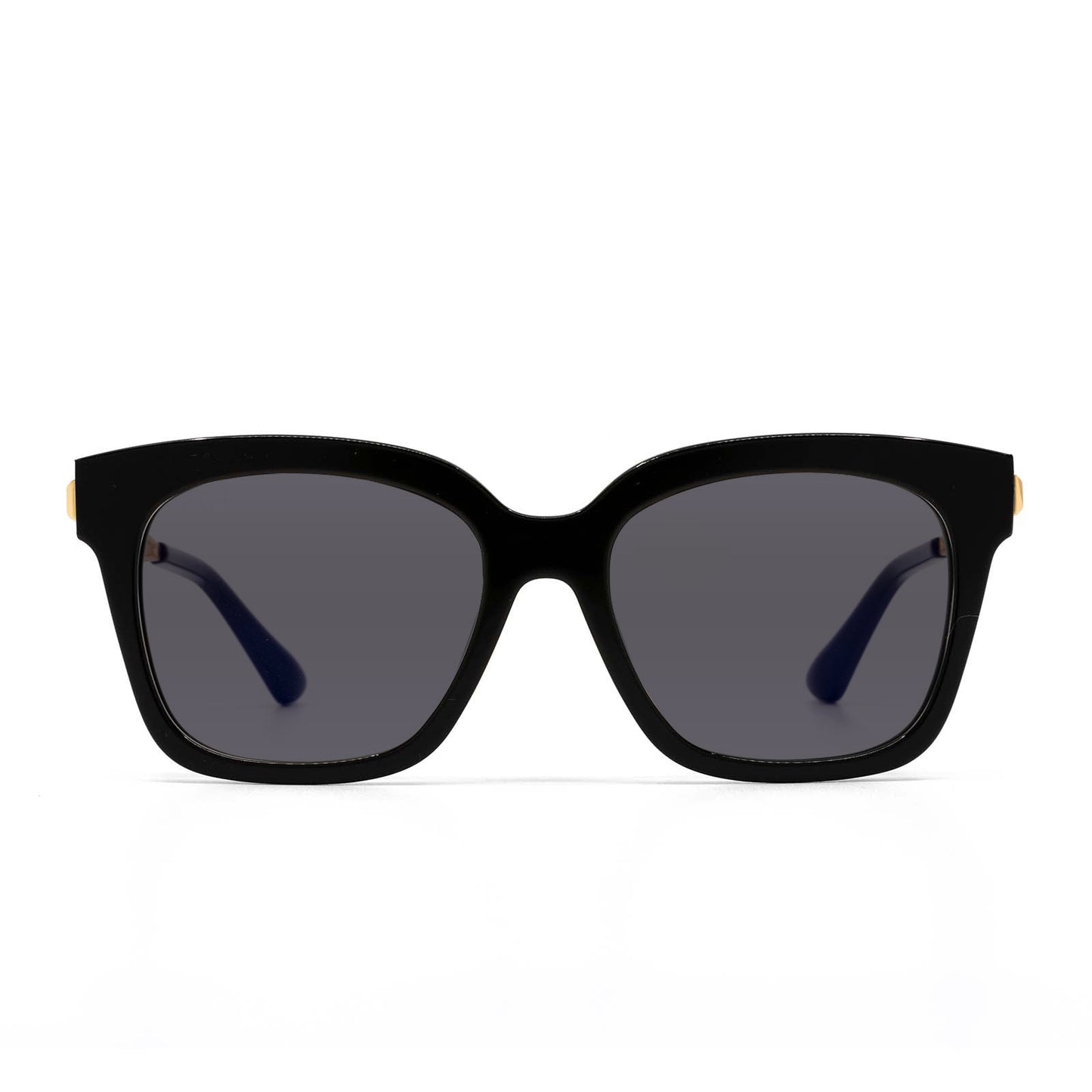 prescription sunglasses - BELLA XS - BLACK + CLEAR prescription sunglasses in polarized lens front