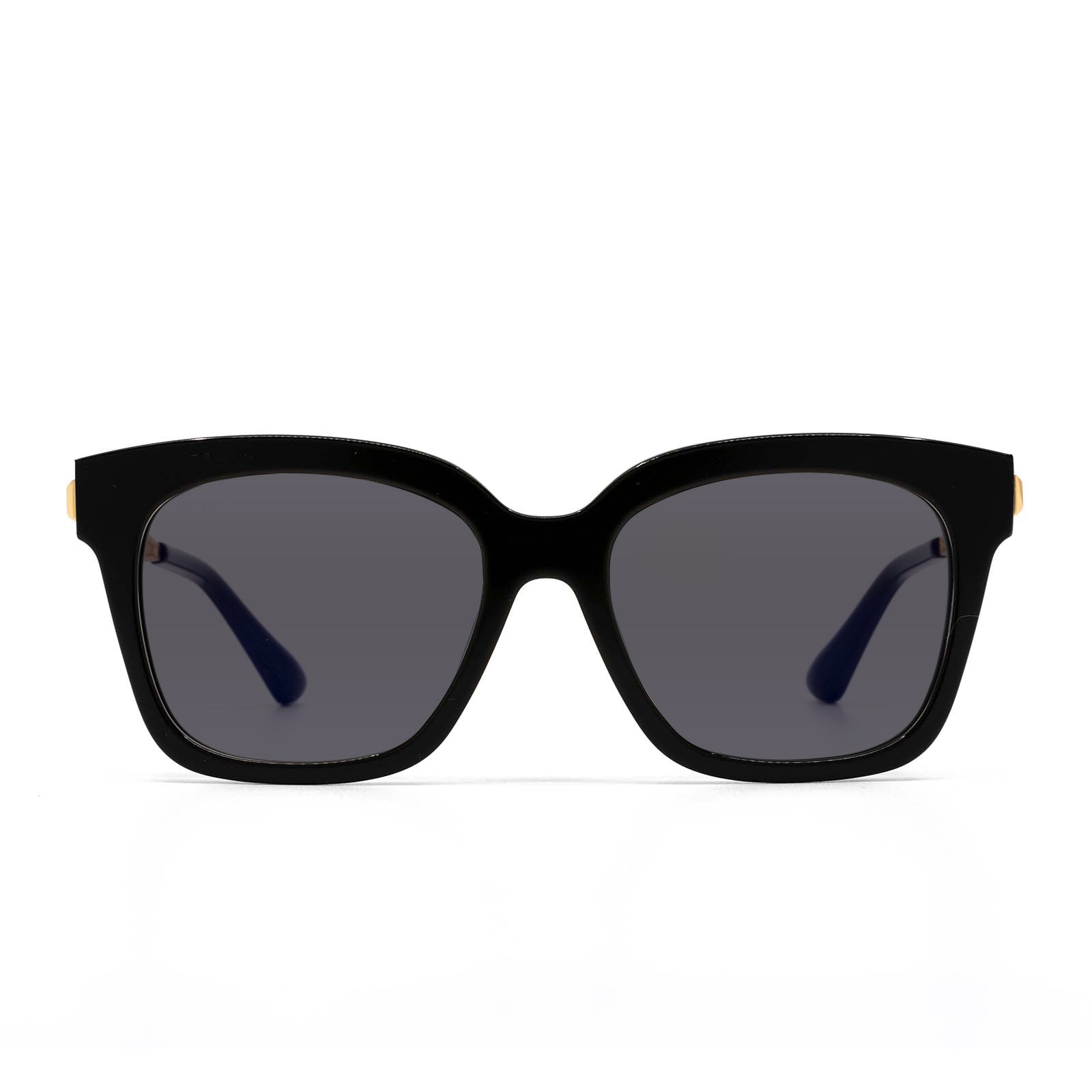 prescription sunglasses - BELLA XS - BLACK + CLEAR prescription sunglasses in polarized lens front