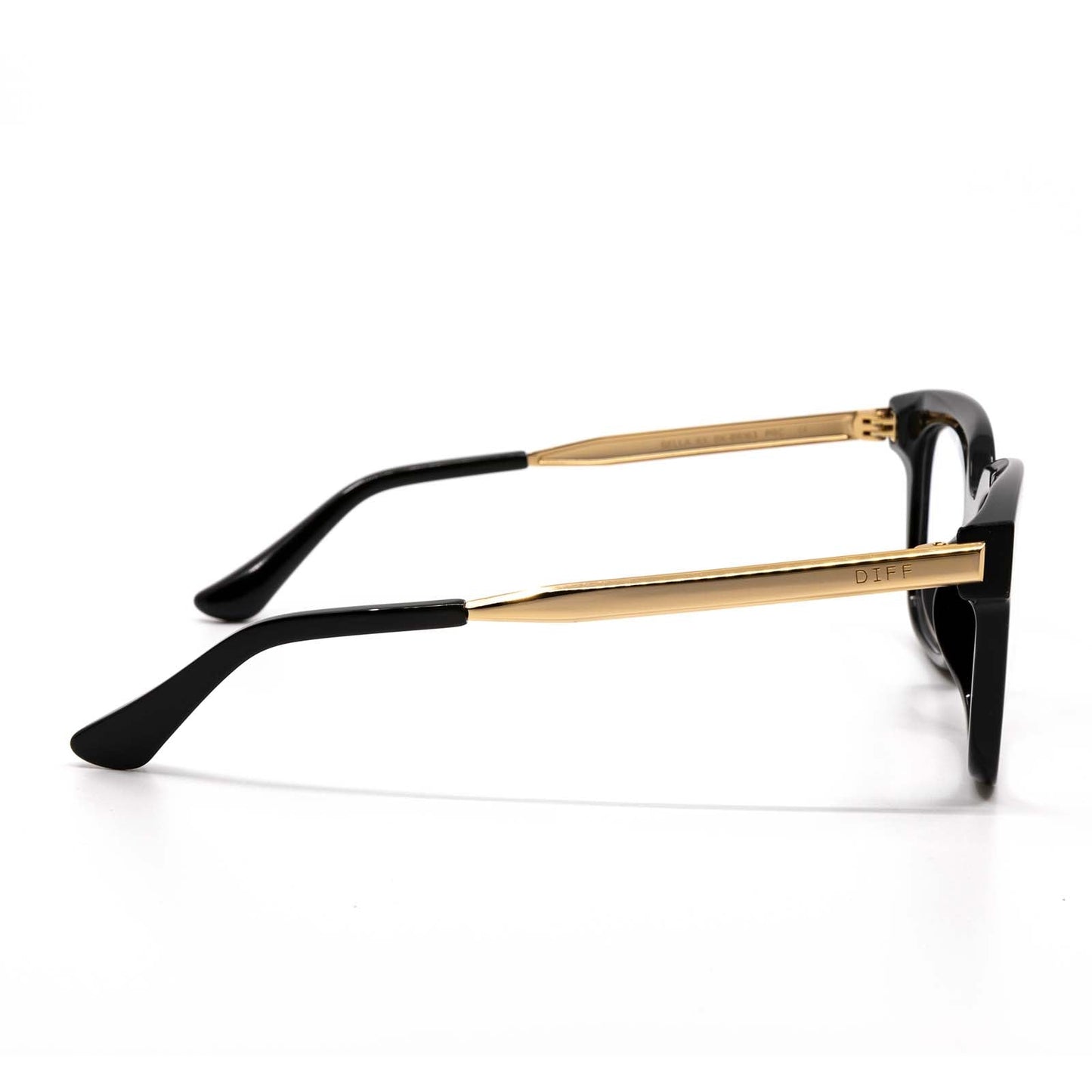 Bella xs black frame prescription lens side