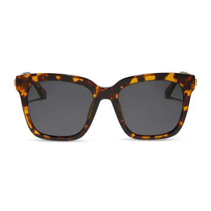 diff eyewear bella tortoise grey polarized sunglasses front view