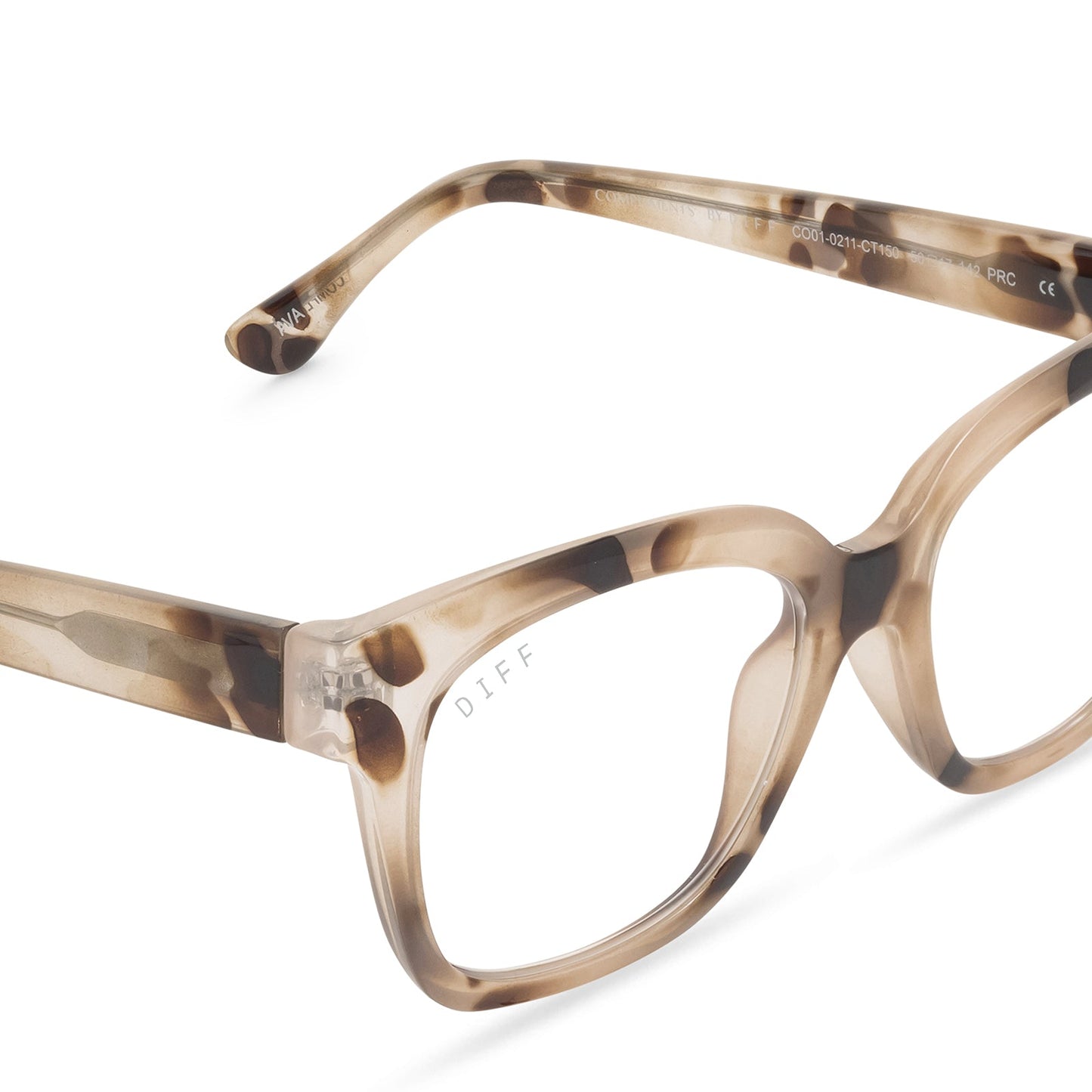 AVA - CREAM TORTOISE + BLUE LIGHT READERS detail