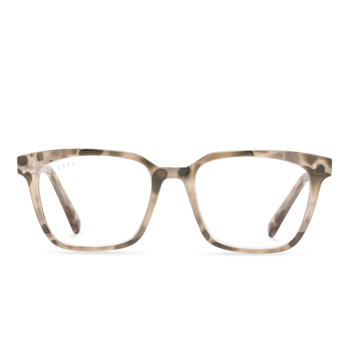 ALEX - CREAM TORTOISE + BLUE LIGHT READERS front