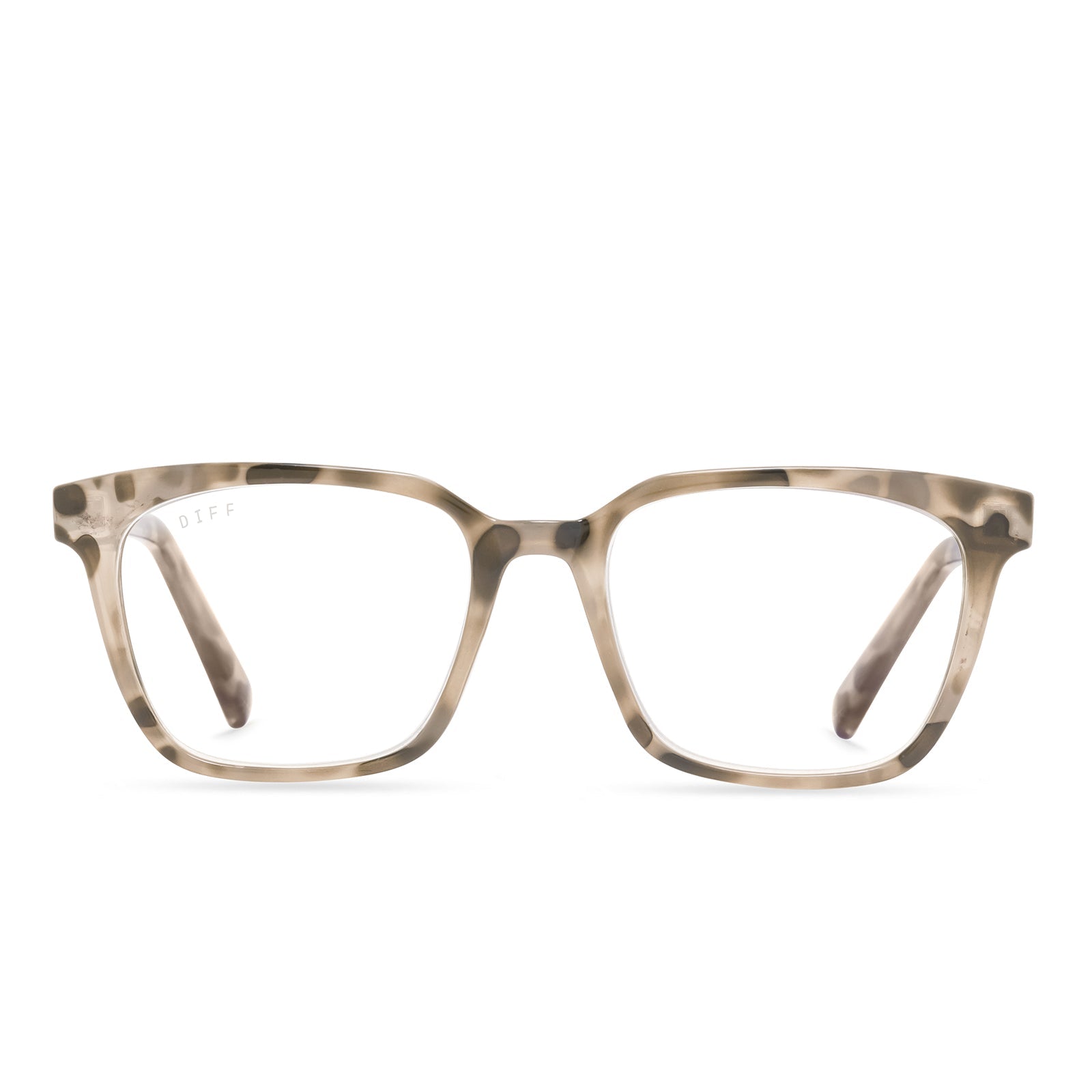 ALEX - CREAM TORTOISE + BLUE LIGHT READERS front
