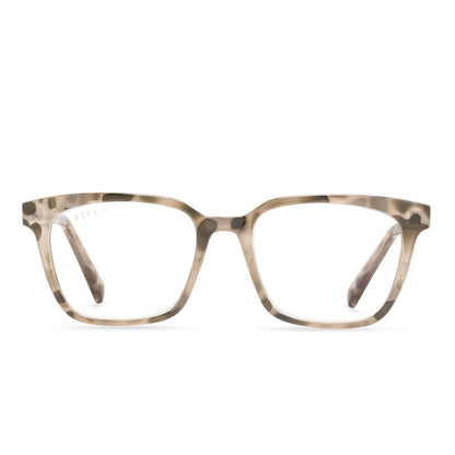 ALEX - CREAM TORTOISE + BLUE LIGHT READERS front