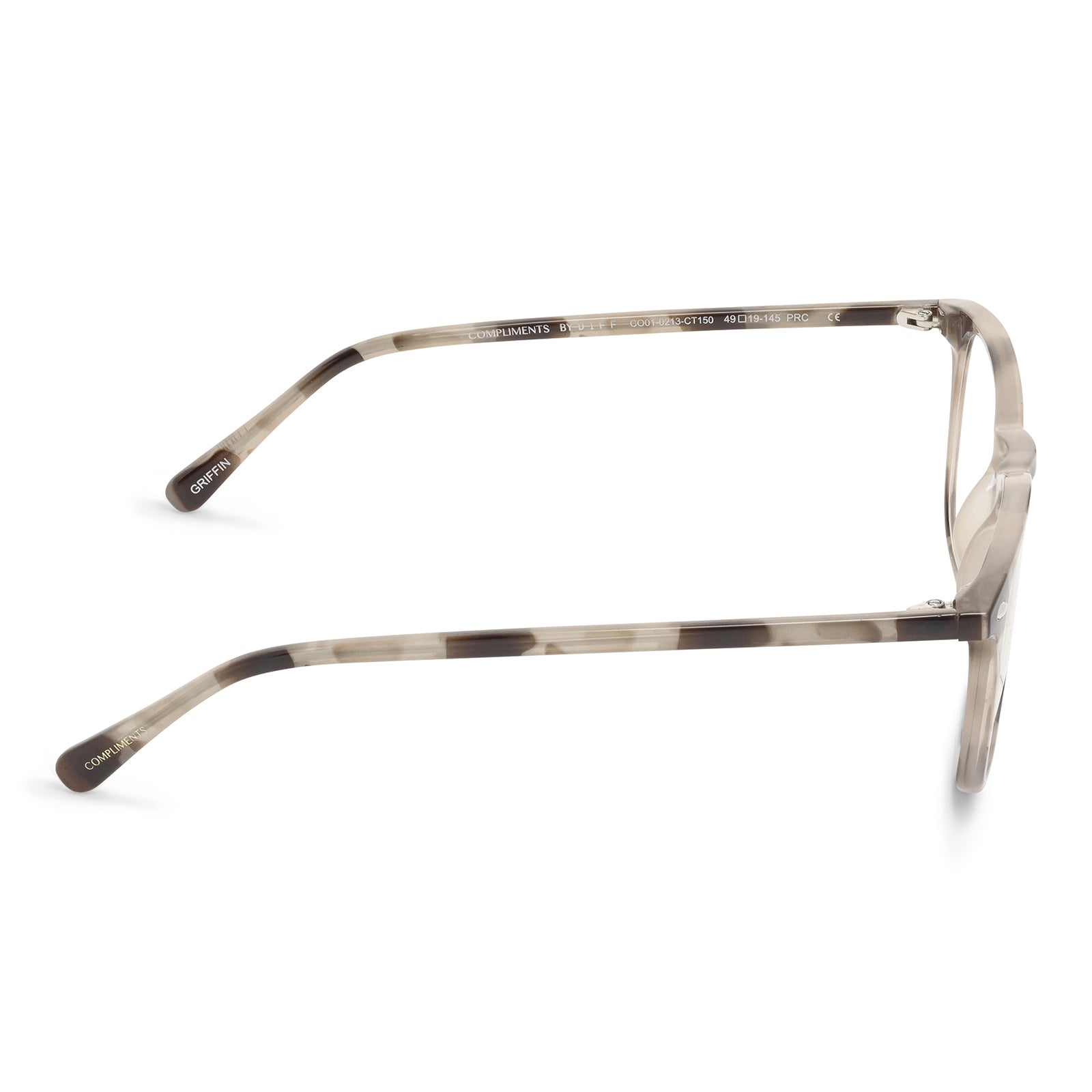 GRIFFIN - CREAM TORTOISE + BLUE LIGHT READERS side