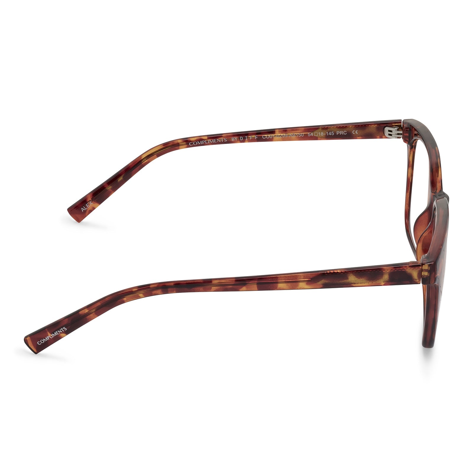 ALEX - AMBER TORTOISE + BLUE LIGHT READERS side