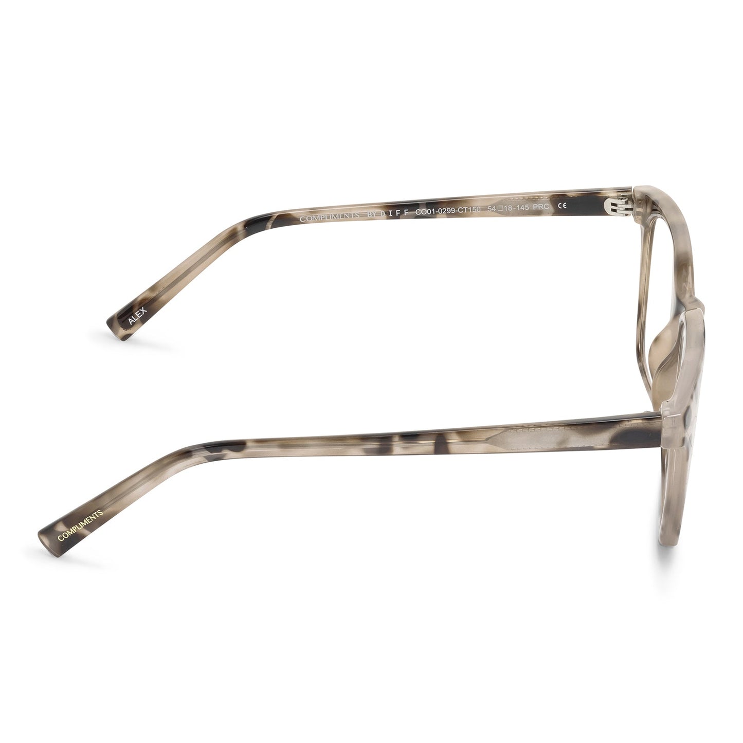 ALEX - CREAM TORTOISE + BLUE LIGHT READERS side