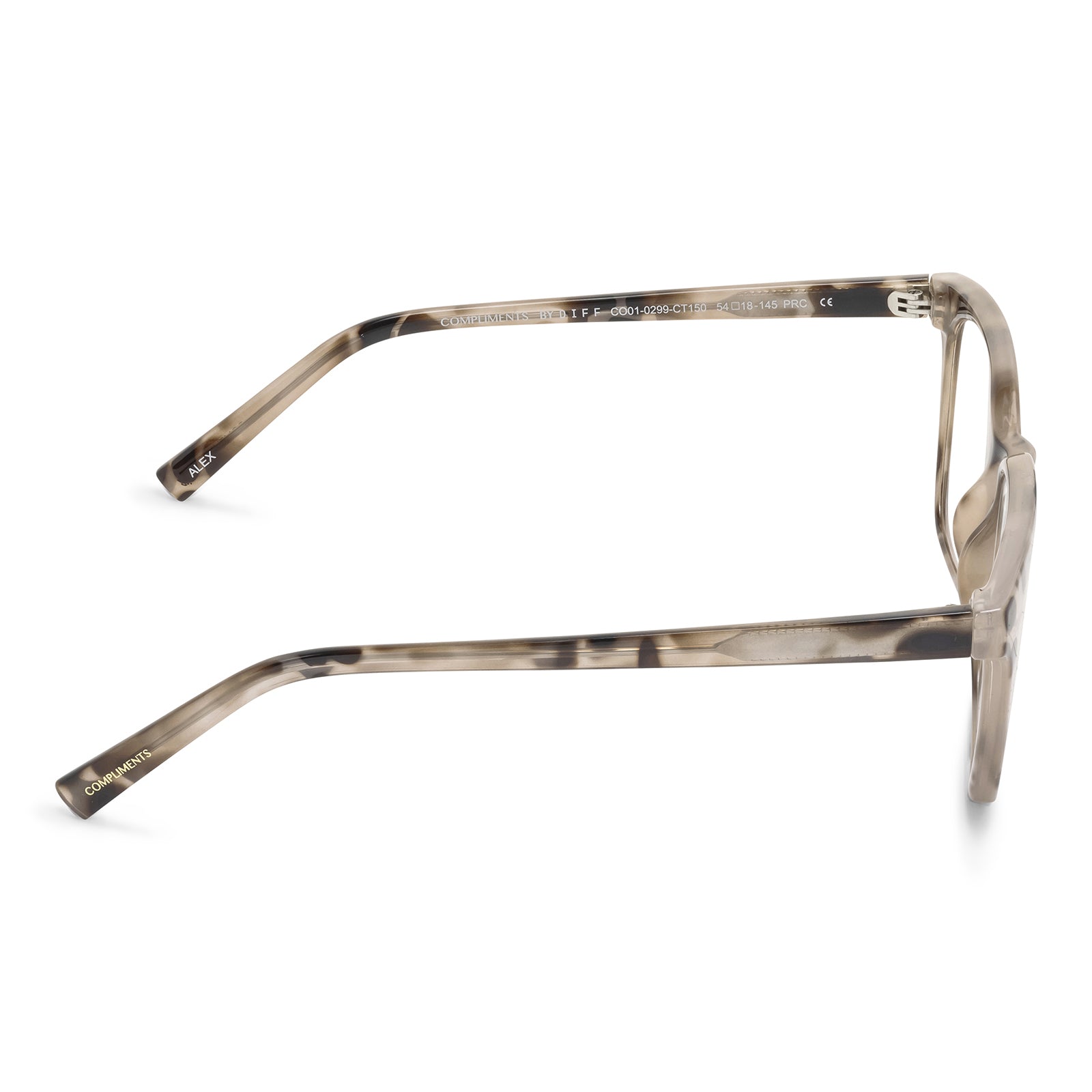 ALEX - CREAM TORTOISE + BLUE LIGHT READERS side