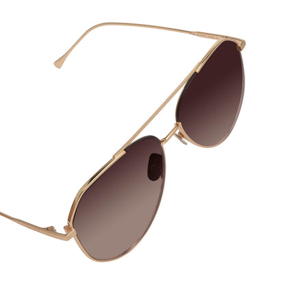 Dash Brushed Gold Coffee Gradient Sunglasses top-forward angle