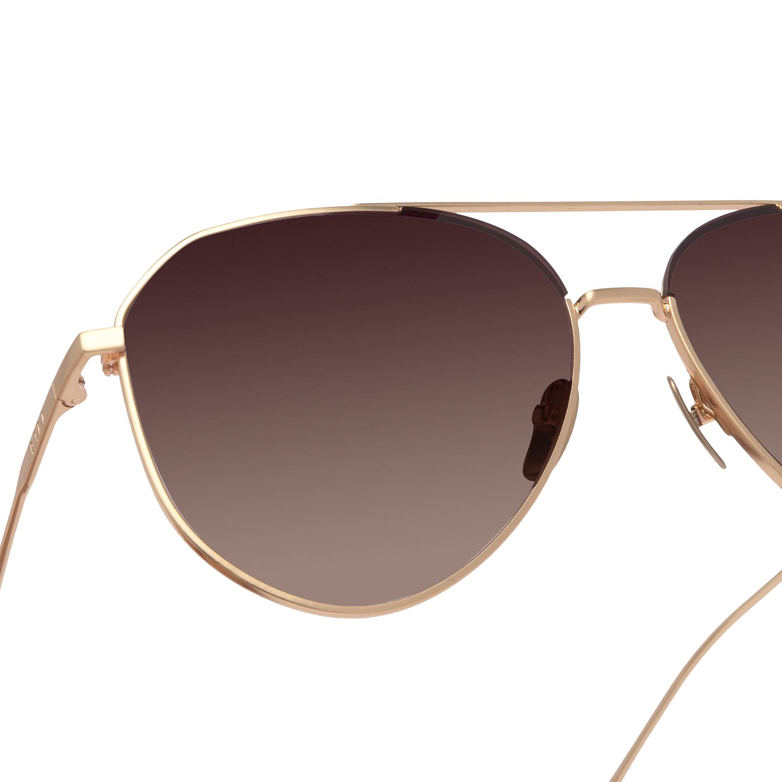 Dash Brushed Gold Coffee Gradient Sunglasses bottom-side angle