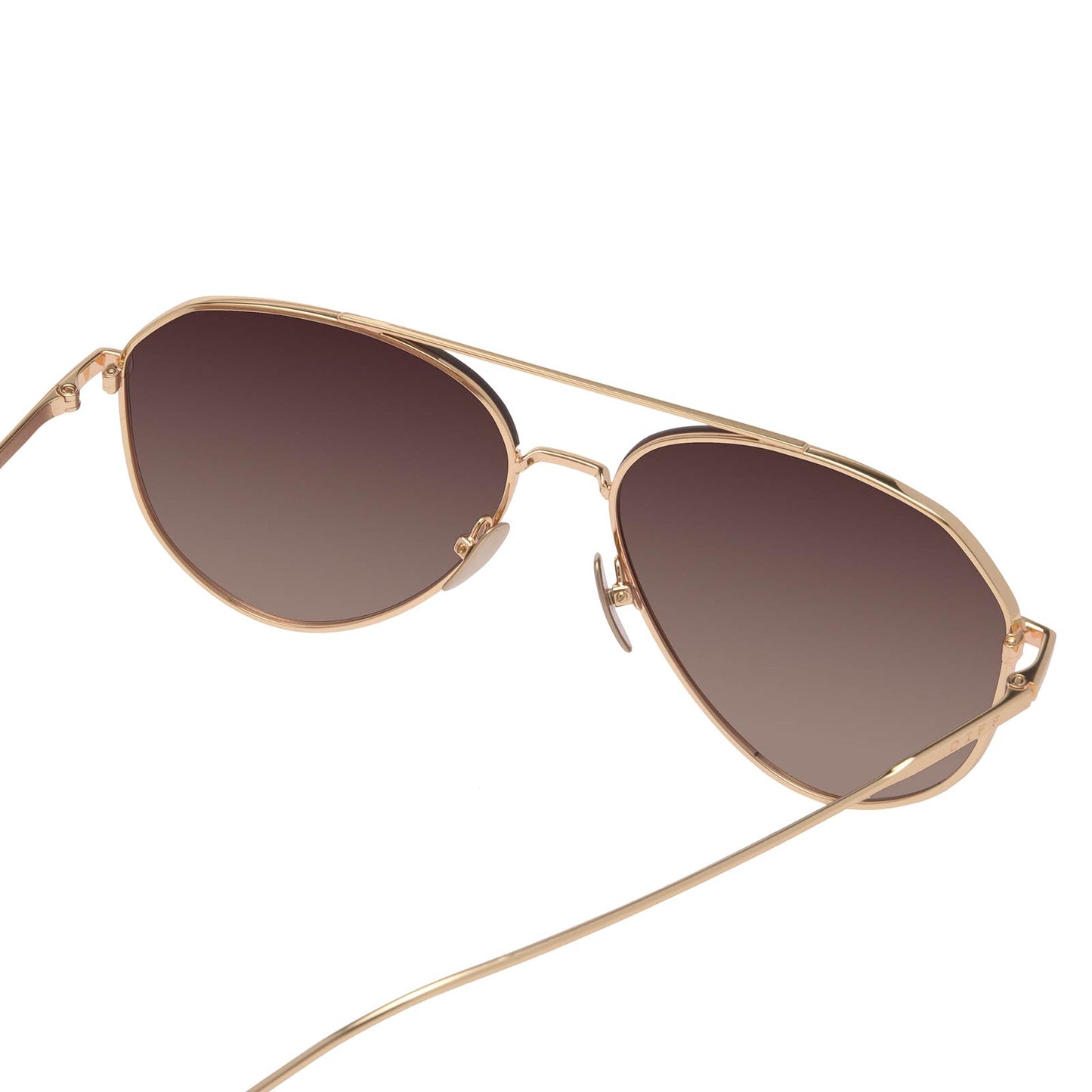 Dash Brushed Gold Coffee Gradient Sunglasses back-side angle