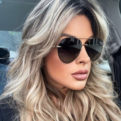 Customer Content - DIFF Lenox Gold + Brown Gradient Aviators Featuring MusicMellie in her car