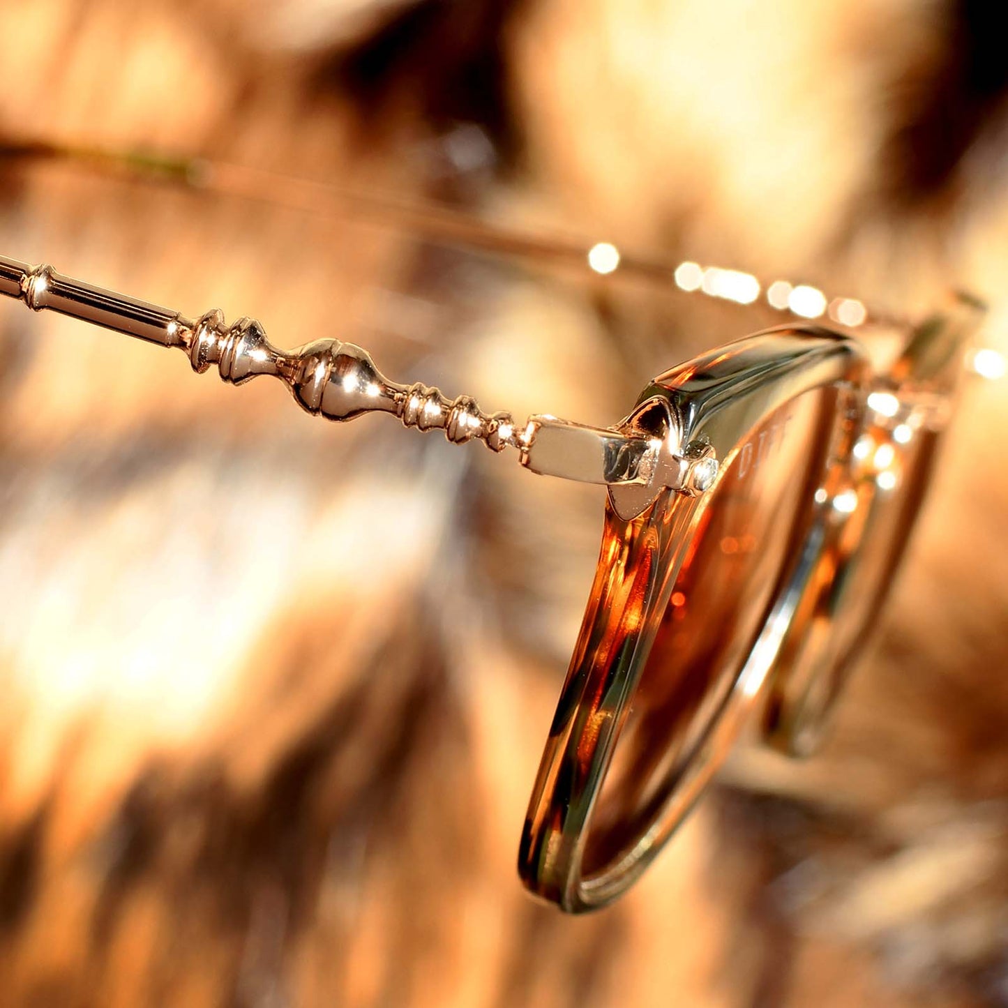 Close up of Harry Potter x DIFF Gryffindor sunglasses arm detail