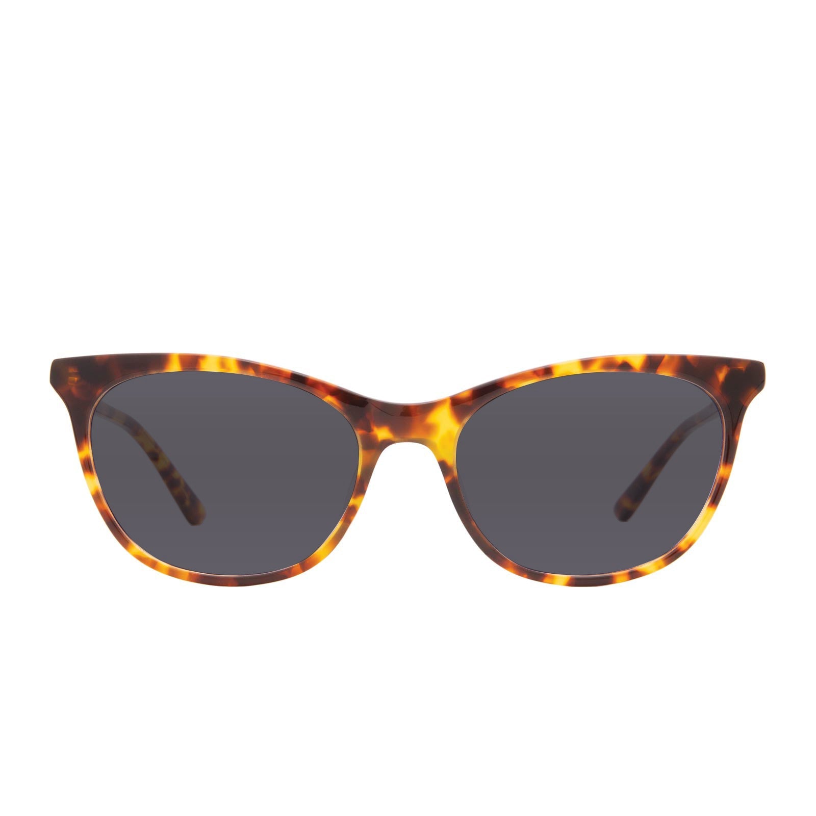 prescription sunglasses - JADE - AMBER TORTOISE + CLEAR prescription glasses in polarized lens front