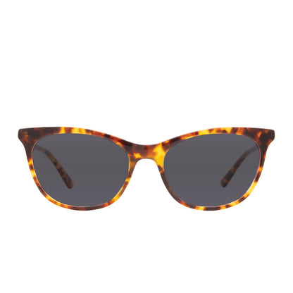 prescription sunglasses - JADE - AMBER TORTOISE + CLEAR prescription glasses in polarized lens front