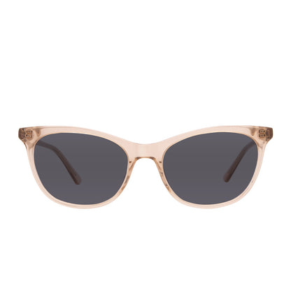 prescription sunglasses - JADE - VINTAGE CRYSTAL + CLEAR prescription glasses in polarized lens front