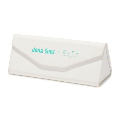 jena sims x diff eyewear triangle carrying case for glasses