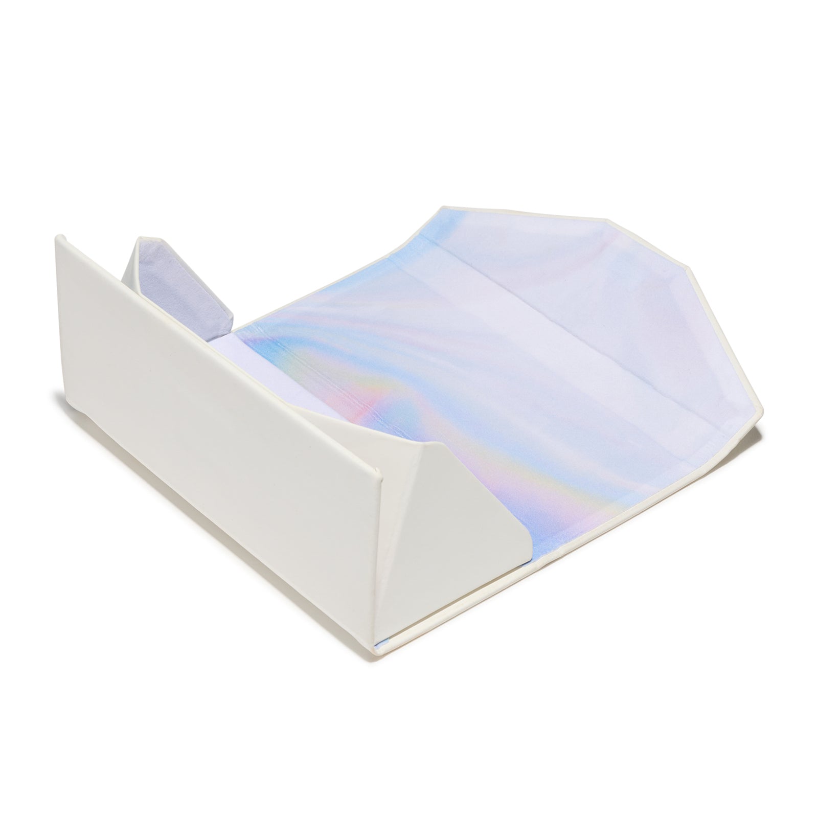 jena sims x diff eyewear triangle carrying case for glasses opened