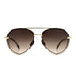 diff eyewear lenox gold frame sea tortoise tips and brown gradient lens sunglasses front view