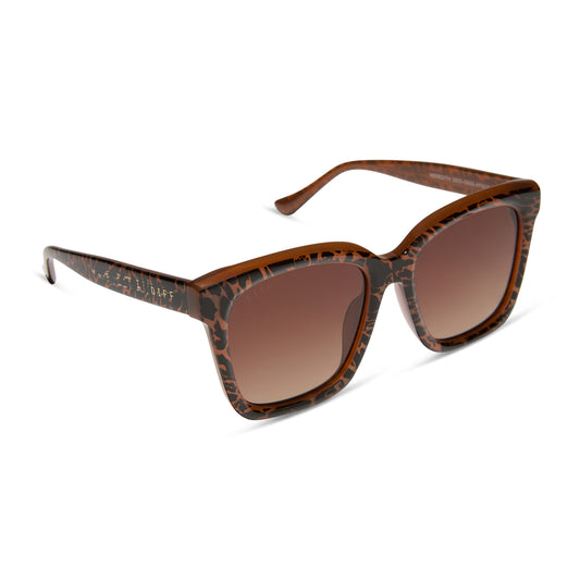 MEREDITH - ANIMAL + BROWN GRADIENT + POLARIZED SUNGLASSES