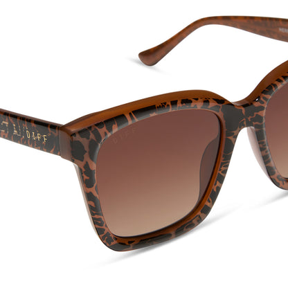 MEREDITH - ANIMAL + BROWN GRADIENT + POLARIZED SUNGLASSES