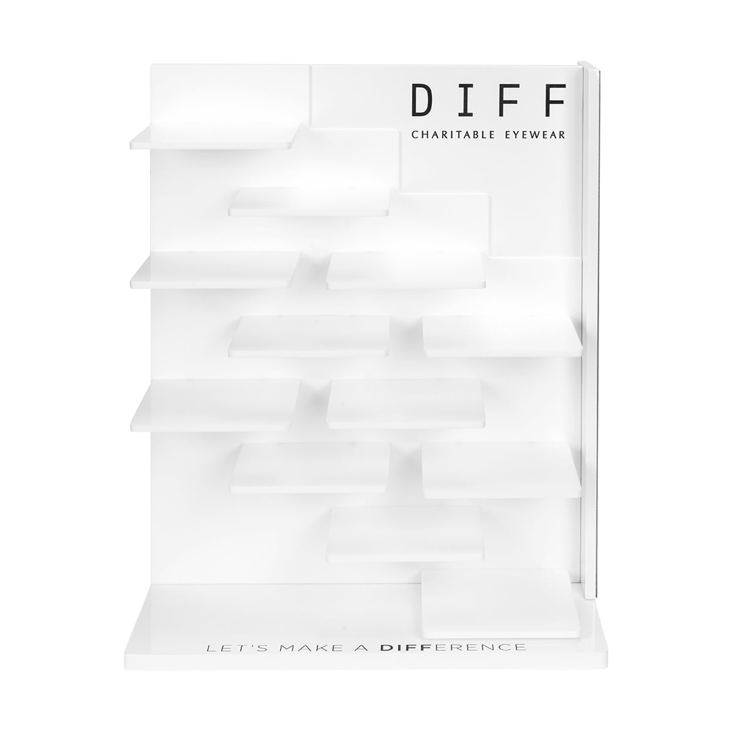 diff eyewear counter top display tower 24 front view