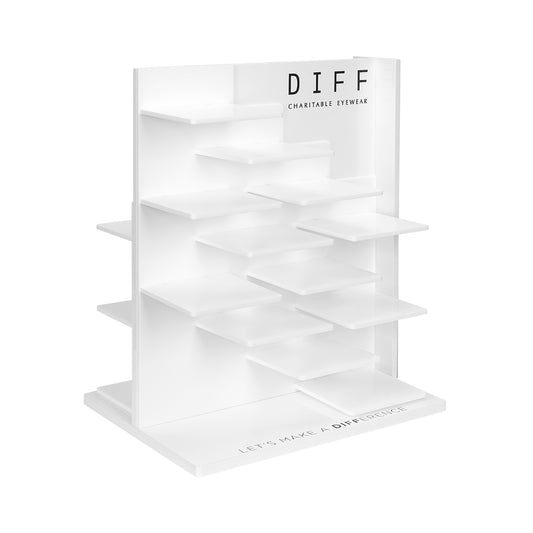 diff eyewear counter top display tower 24 side view