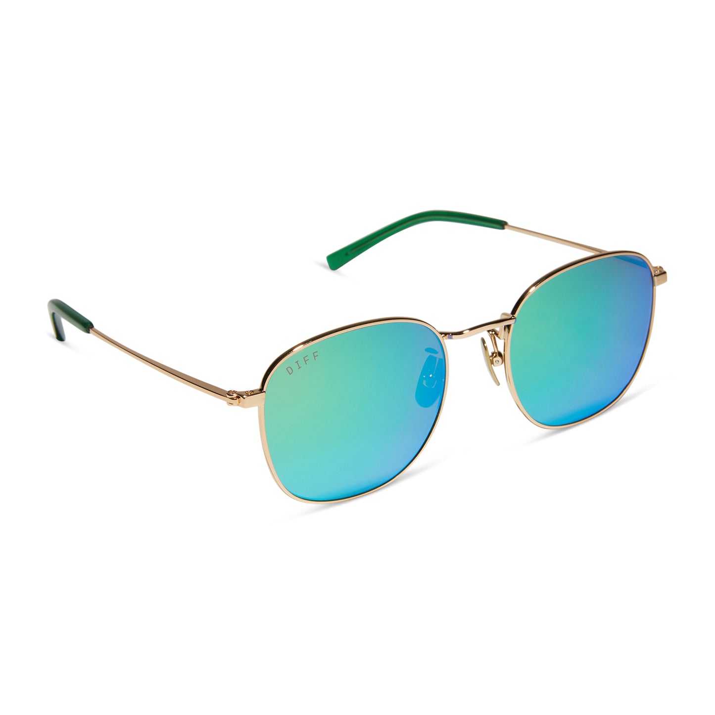 AXEL - GOLD + GREEN MIRROR SUNGLASSES