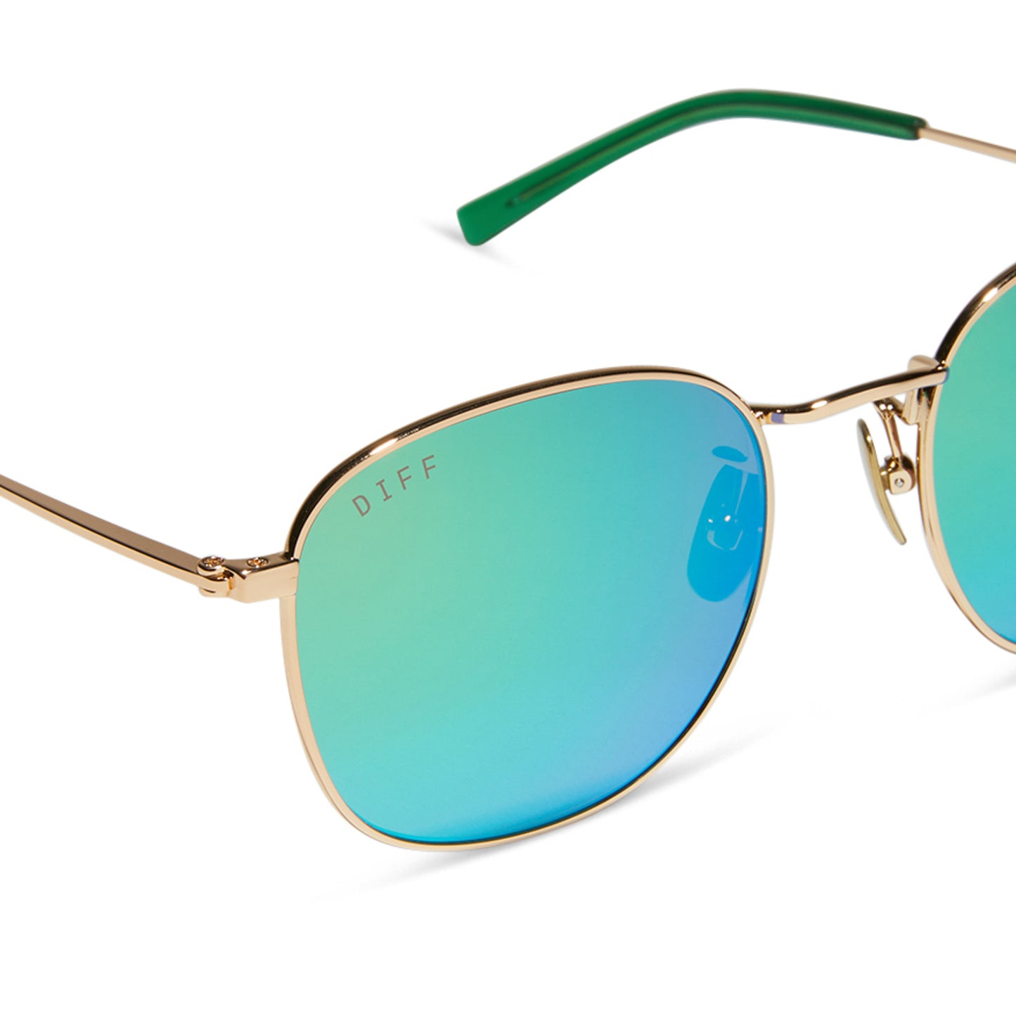 AXEL - GOLD + GREEN MIRROR SUNGLASSES