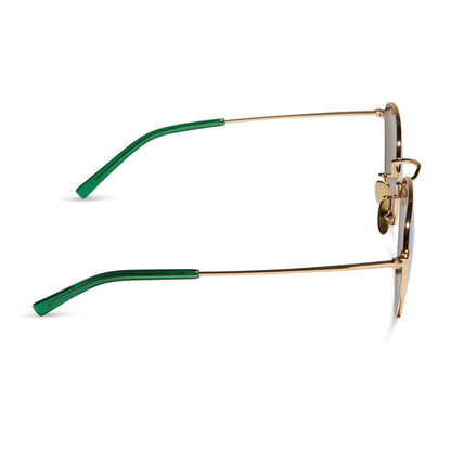 AXEL - GOLD + GREEN MIRROR SUNGLASSES