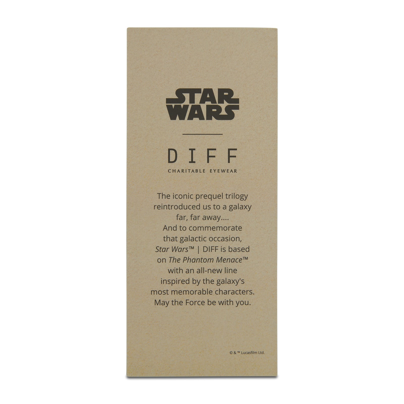 star wars x diff eyewear phantom menace 25 years anniversary card - back