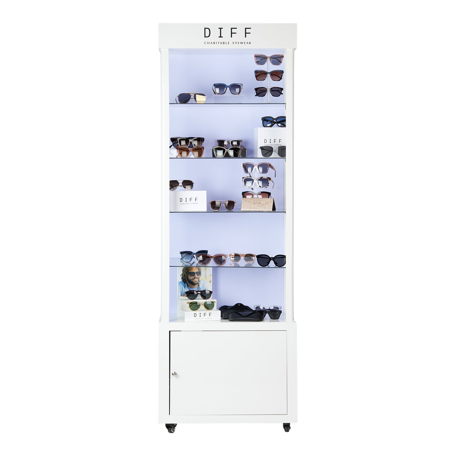diff eyewear tower case 60 with merchandise front view