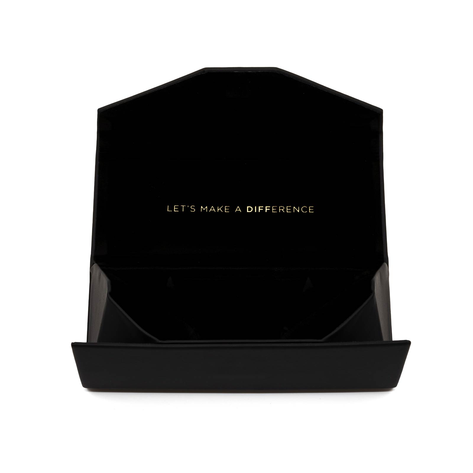 diff eyewear black folding case open 