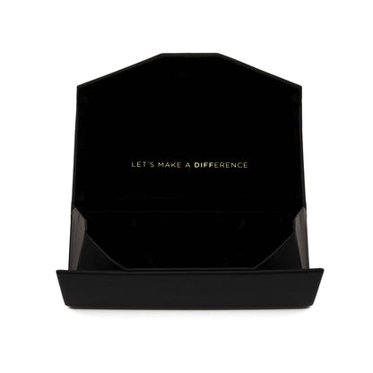 diff eyewear black folding case open 