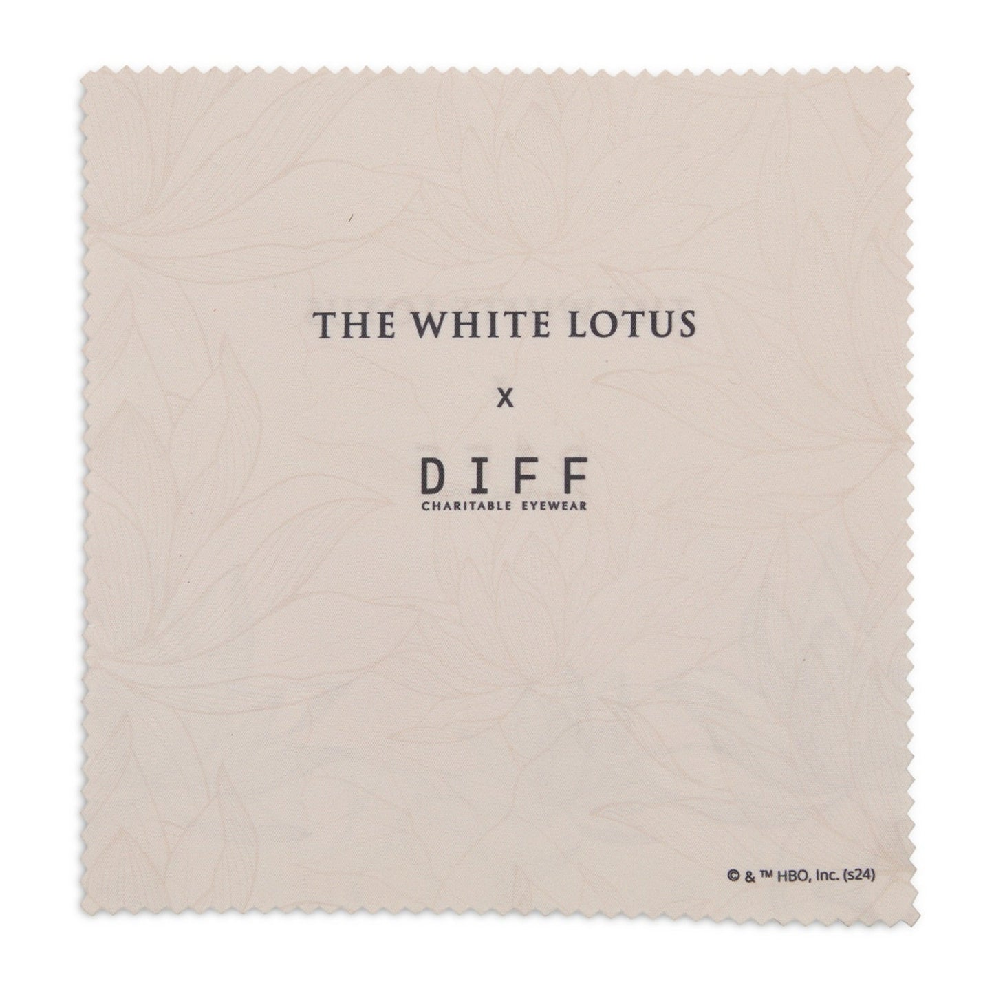 the white lotus x diff eyewear cleaning cloth back view