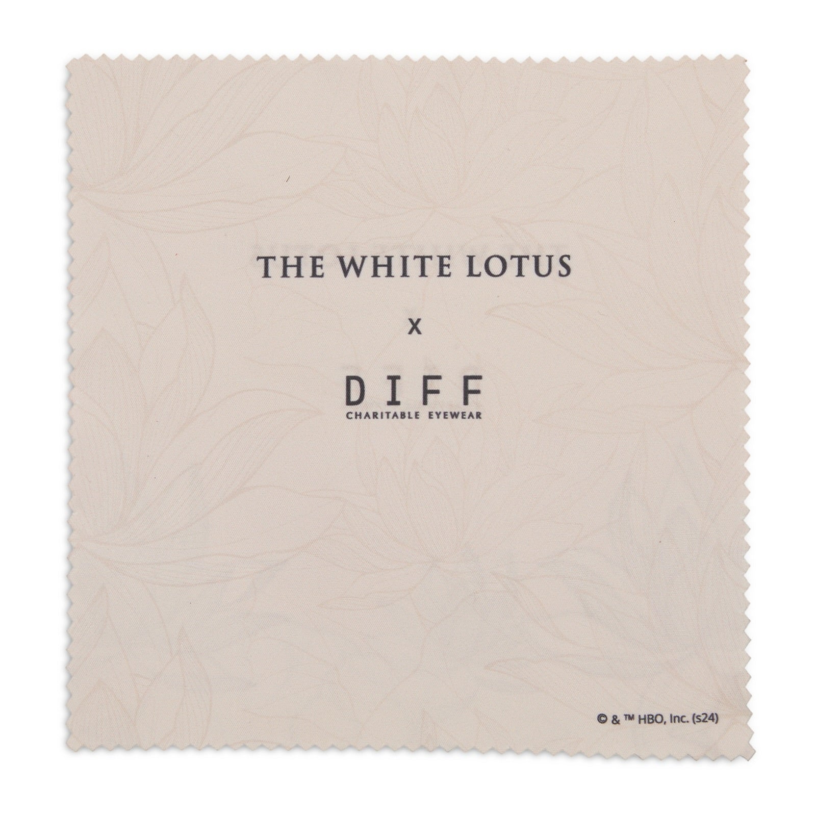 the white lotus x diff eyewear cleaning cloth back view