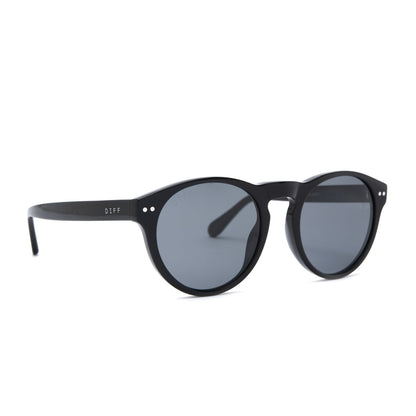 Cody sunglasses with black frames and grey polarized lens angle view