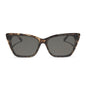 diff eyewear featuring the alina cat eye sunglasses with a espresso tortoise frame and grey lenses front view
