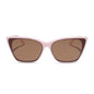 diff eyewear featuring the alina cat eye sunglasses with a powder pink frame and brown lenses front view