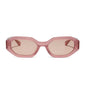 diff eyewear featuring the allegra rectangle sunglasses with a guava pink frame and guava lenses front view