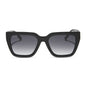 diff eyewear featuring the amara square sunglasses with a black frame and grey gradient lenses front view
