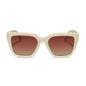 diff eyewear featuring the amara square sunglasses with a courtside ivory outside with gilded tortoise inside the frame and brown gradient polarized lenses front view