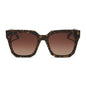 diff eyewear ariana square sunglasses with a glitter tortoise frame and brown gradient polarized lenses front view