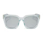 diff eyewear featuring the ariana square sunglasses with a opalescent turquoise frame and silver mirror lenses front view